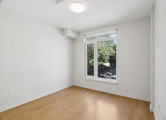 Unfurnished Bedroom with wooden floor at Park77 Apartments, Cambridge, Massachusetts, 02138
