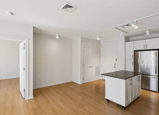 Kitchen with granite countertop at Park77 Apartments, Massachusetts, 02138
