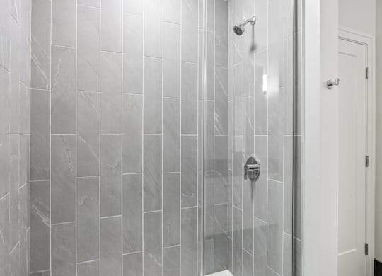 Bathroom with a shower at Park77 Apartments, Cambridge, Massachusetts, 02138