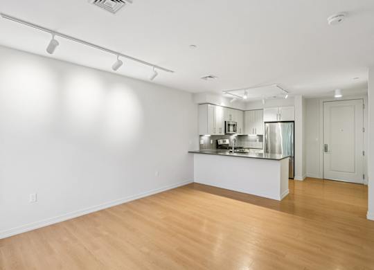 Kitchen area with a counter at Park77 Apartments, Cambridge, MA, 02138