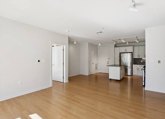 Unfurnished living room at Park77 Apartments, Cambridge, MA