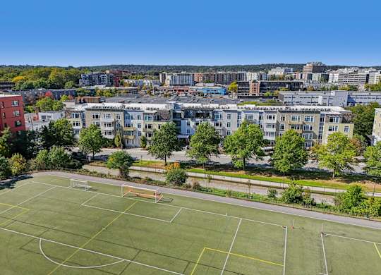 Soccer field at Park77 Apartments, Cambridge, Massachusetts, 02138