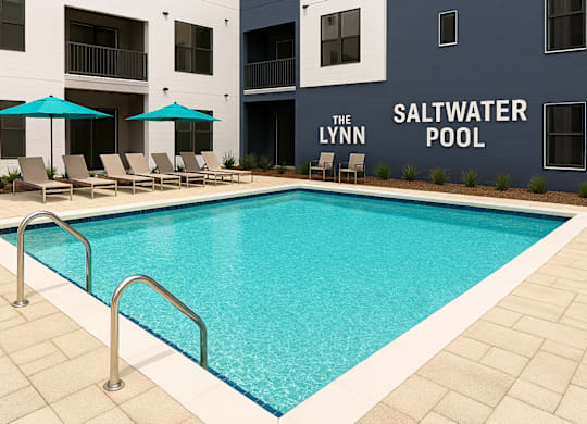 Saltwater pool at the Lynn apartments.
