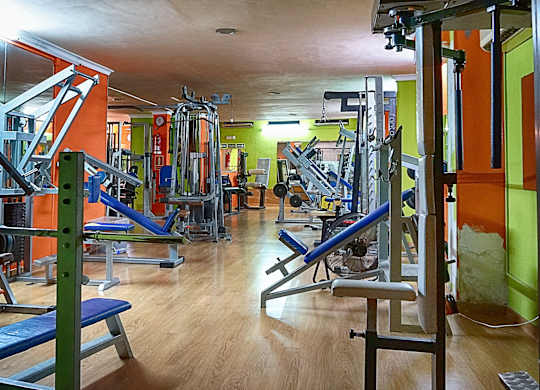 colorful fitness studio