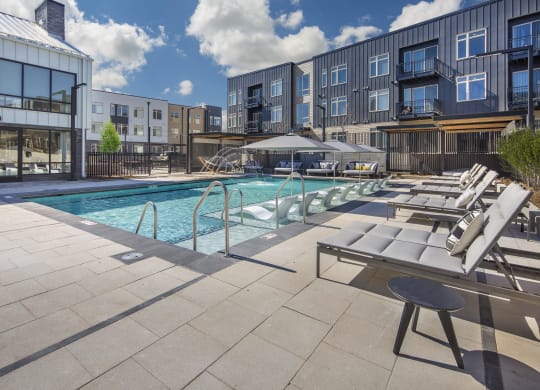 pool with sundeck and lap lane at Clovis Point, Longmont, 80501