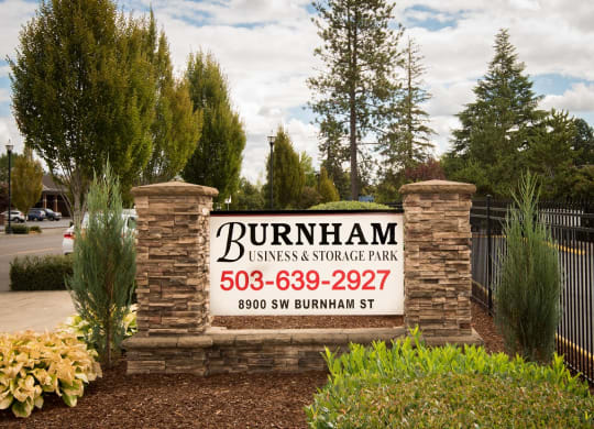 Burnham Storage Property Entry Monument Sign