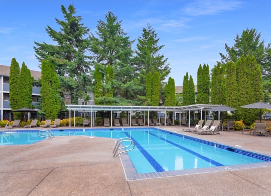 Creekside Village outdoor swimming pool and furniture