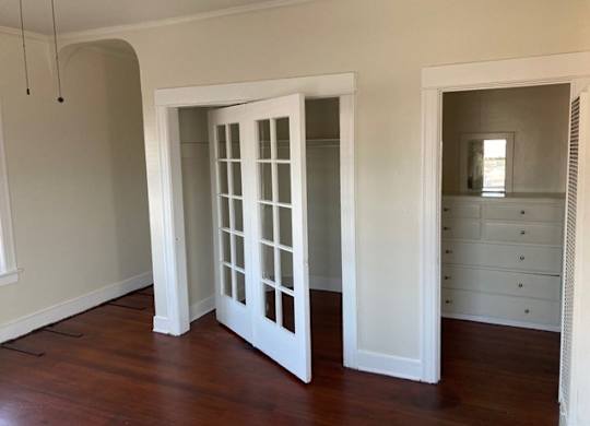 Studio apartment with old-style charm at The Western at Rosewood Apartments in Los Angeles, California.