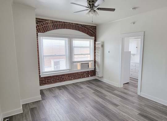 Studio living at the Western at Rosewood apartments in Los Angeles, California.
