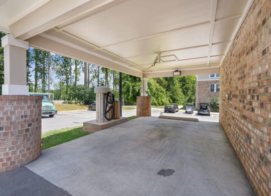 the reserve at city center spacious driveway with gas pumps