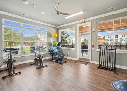 the gym at the preserve apartments