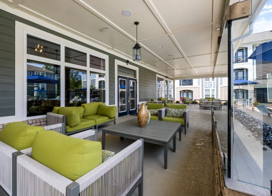 Outdoor couches and tables