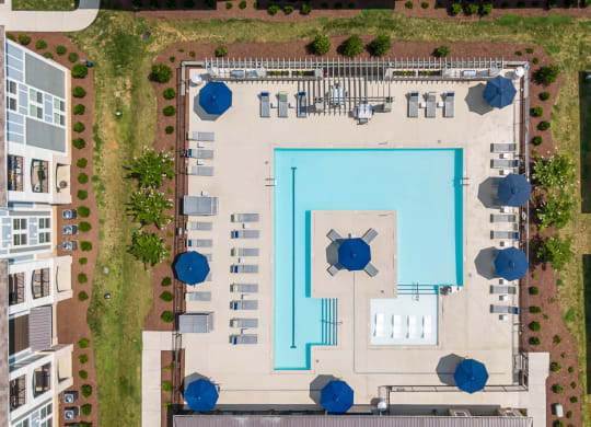 Aerial view of pool