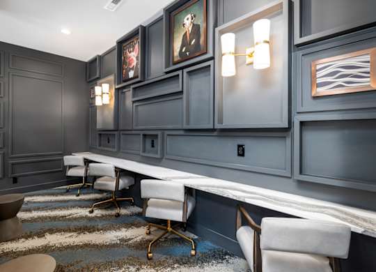 Clubhouse with tables for working