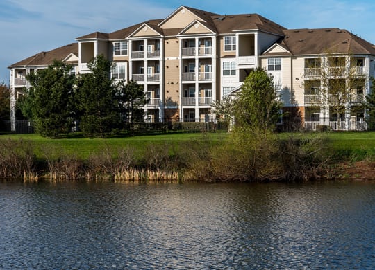 The Ashborough exterior pond view