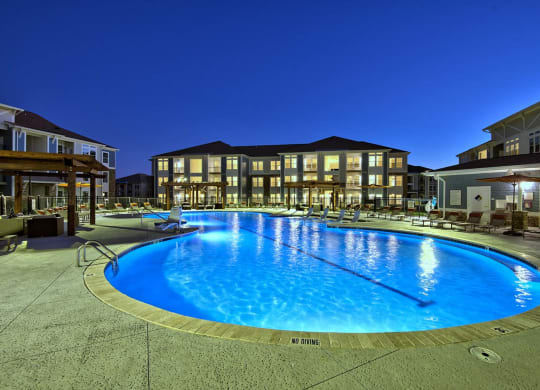 Parkstone at Knightdale Pool at Night