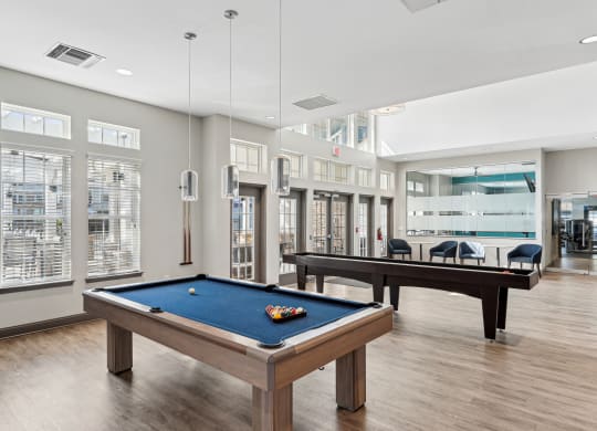 the preserve at ballantyne commons pool room with two billiards tables