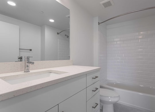 a bathroom with a sink and a toilet and a tub