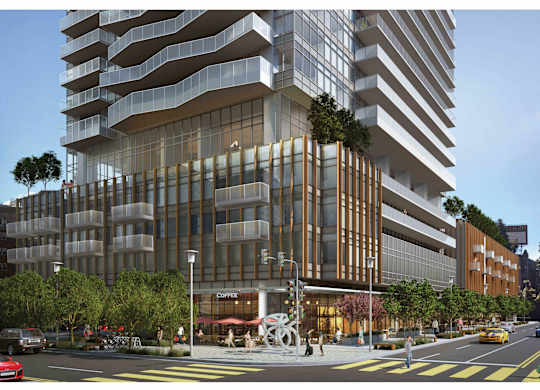 A modern building with a lot of windows and balconies.