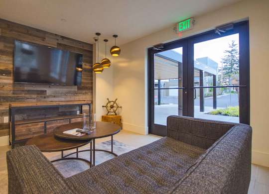 Trendy Living Room at Spyglass Hill Apartments, Bremerton, Washington