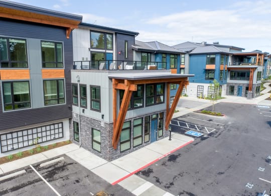 new homes in a row on a city street at Rivulet, Silverdale, 98383