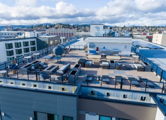Drone View Of Buildings at Marina Square, Bremerton