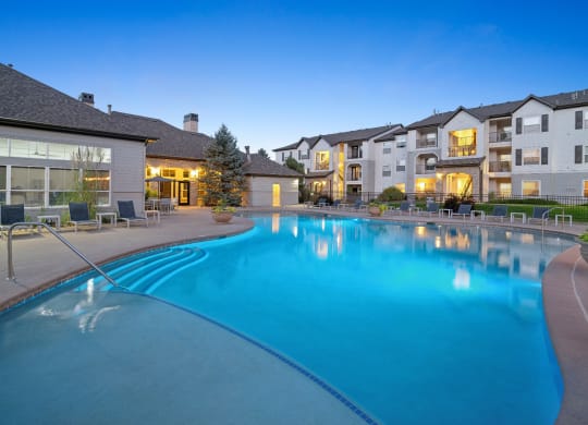 resort inspired swimming pool at Dakota Ridge apartments