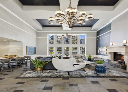 resident social lounge at Bridgeport Ranch apartments