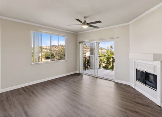 living room with a fireplace at Bridgeport Ranch apartments