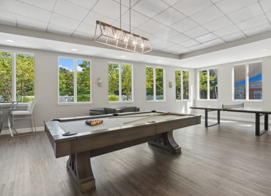 social lounge with billiards at HighPoint apartments