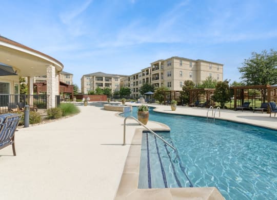resort-inspired swimming pool at Retreat at Wylie senior 55+ apartments