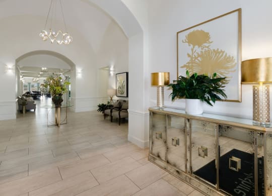 the lobby and reception area at Retreat at Wylie senior 55+ apartments