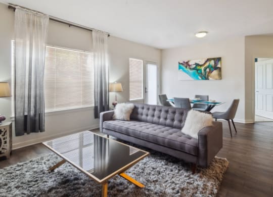 spacious living room at Carrick Bend apartments