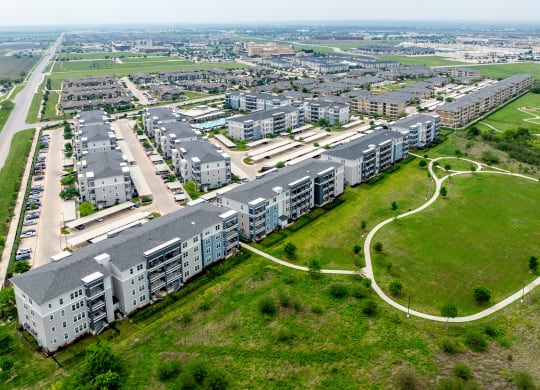 aerial view  of Berkshire Creekside apartments 677 Creekside Way New Braunfels, TX 78130