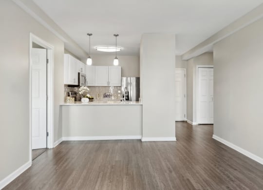 spacious, open-concept kitchen and living area HighPoint luxury apartments