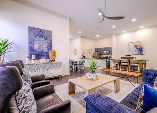 resident social lounging area at San Marin apartments