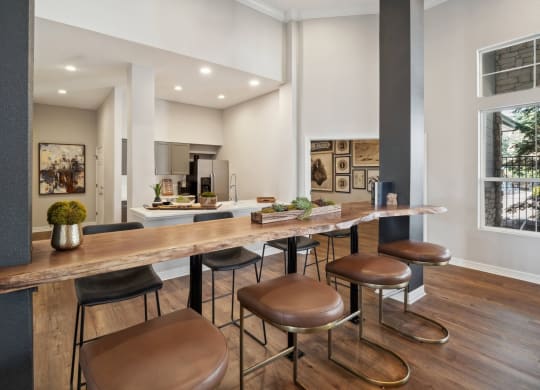 social lounge and resident kitchen at Dakota Ridge apartments