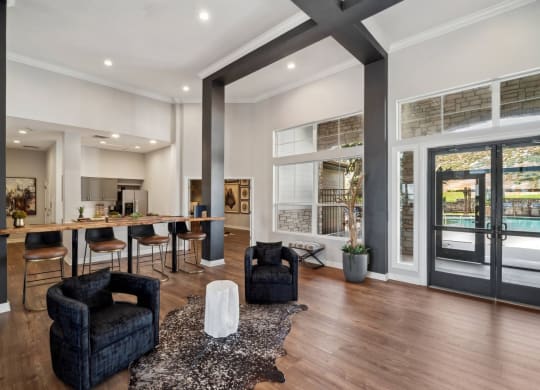 social lounge and resident gathering spaces at Dakota Ridge apartments