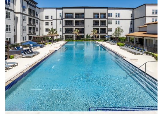 resort-inspired swimming pool at Berkshire Spring Creek apartments