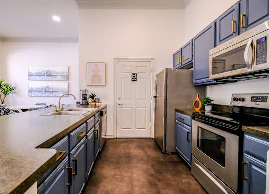 resident social kitchen at San Marin apartments