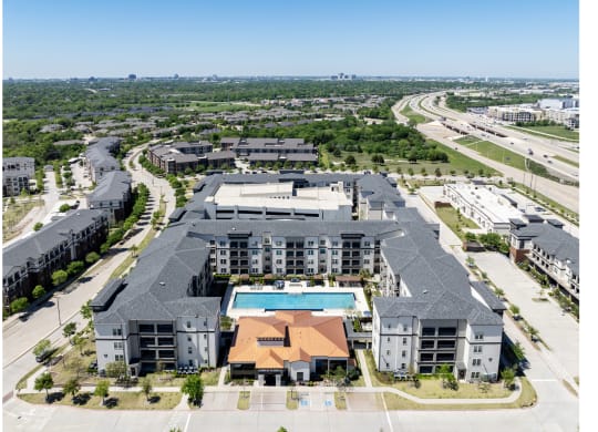 aerial view of Berkshire Spring Creek apartments