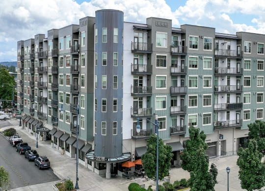 aerial view of Elan Redmond apartments 16325 Cleveland St., Redmond, WA 98052