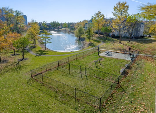 Pet Park and Lake at Sawmill Village Apartments