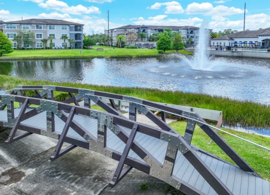 a bridge pathway at The Reserves at Alafaya apartments