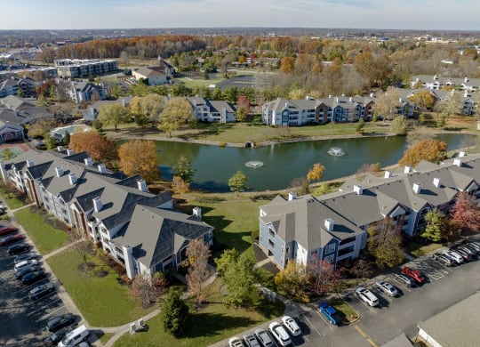 Aerial view of Sawmill Village Apartments