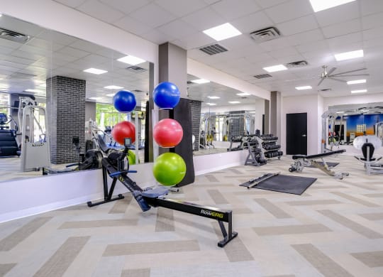 fitness center at Roosevelt Square apartments