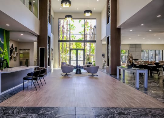 club house lobby at Avora apartments