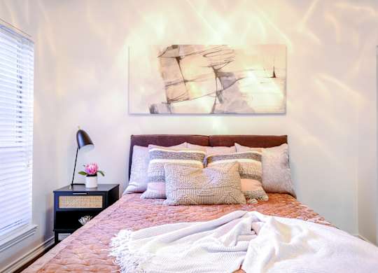 spacious bedroom at San Marin luxury apartments