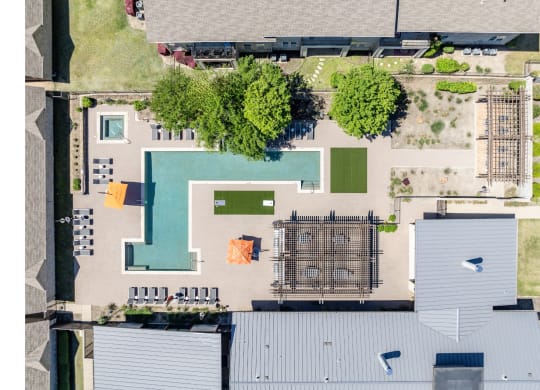 aerial view of swimming pool at The Pradera apartments