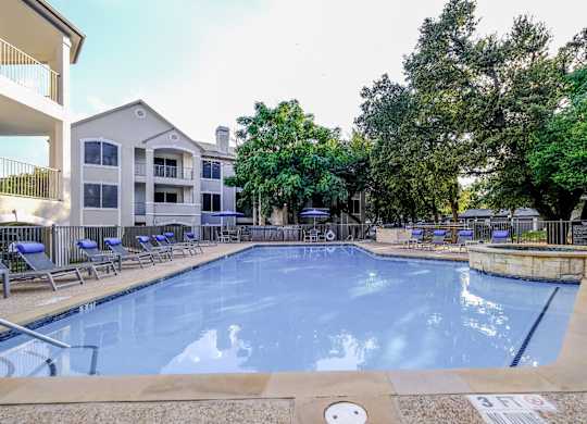 luxury swimming pool at San Marin apartments